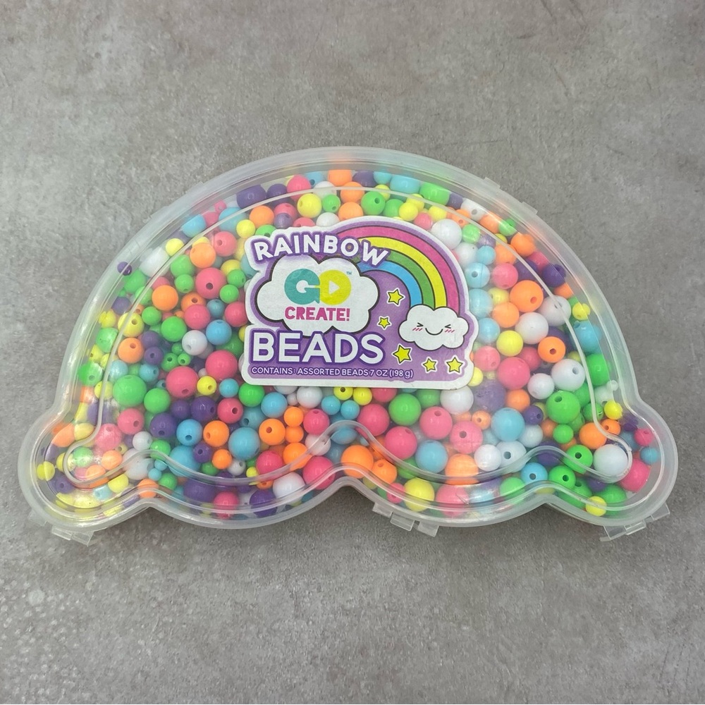 Go Create Rainbow Beads Assorted Kids Crafts Activities Jewelry Keychains Gifts